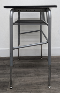 Virco Adjustable Student Open Front Desk w/ Gray Wood Grain Color Top, U Brace (RF)