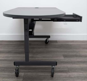 Teacher Desk - 30"D x 60"W, Gray Top, Black Frame (RF)