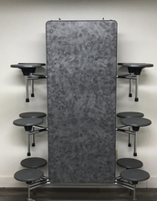Load image into Gallery viewer, 12ft Cafeteria Lunch Table w/ 12 Stool Seat, Gray Brush Top, Gray Seat, Adult Size (RF)
