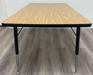 36" x 72" Rectangle Activity Table, Adjustable Legs, Wood Grain Top (RF)