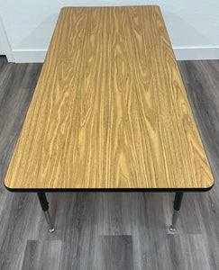 36" x 72" Rectangle Activity Table, Adjustable Legs, Wood Grain Top (RF)