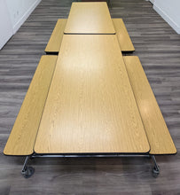 Load image into Gallery viewer, 12ft Cafeteria Lunch Table w/ Bench Seat, Light Oak Wood Grain, Adult Size (RF)
