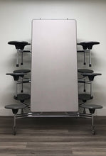 Load image into Gallery viewer, 10ft Cafeteria Lunch Table w/ 12 Stool Seat, Gray Top, Gray Seat, Adult Size (RF)
