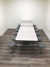 Load image into Gallery viewer, 10ft Cafeteria Lunch Table w/ 12 Stool Seat, Gray Top, Gray Seat, Adult Size (RF)
