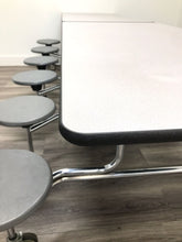 Load image into Gallery viewer, 10ft Cafeteria Lunch Table w/ 12 Stool Seat, Gray Top, Gray Seat, Adult Size (RF)
