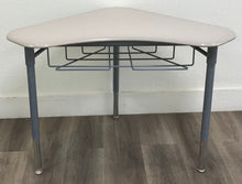 Load image into Gallery viewer, Learniture Boomerang Collaborative Desk w/ Wire Box, Adjustable Student Desk w/ Gray Top (RF)
