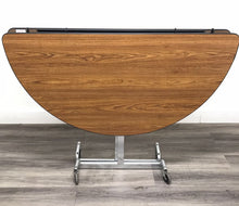 Load image into Gallery viewer, 60in Round Cafeteria Lunch Folding Table, Wood Grain Top, Adult Size (RF)
