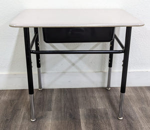 Artco Bell Uniflex 7SD4A6 - Student Desk,  Adjustable, Gray Spectrum Hard PlasticTop, w/ Black Metal Book Box (RF)