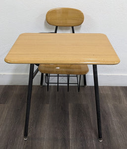 Melsur Combo Desk, Fusion Maple Hard Plastic Seat, Hard Plastic Top, Book Rack (RF)