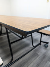 Load image into Gallery viewer, 12ft Cafeteria Lunch Table w/ Bench Seat, Medium Oak, Adult Size (RF)
