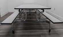 Load image into Gallery viewer, 12ft Cafeteria Lunch Table w/ Foldable Bench Seat, Gray Color, Adult Size (RF)
