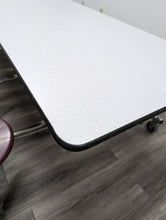 Load image into Gallery viewer, 12ft Cafeteria Lunch Table w/ Stool Seat, Gray Top, Burgundy Seat, Adult Size (RF)
