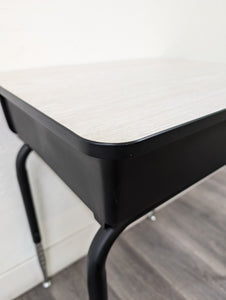 Open Front Student Desk, w/ NEW Replacement Gray Wood Grain Laminate Top (RF)