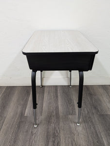 Open Front Student Desk, w/ NEW Replacement Gray Wood Grain Laminate Top (RF)