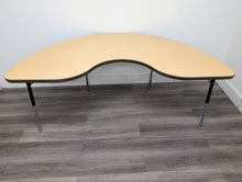 Load image into Gallery viewer, 24&quot; x 72&quot; Kidney Activity Table, Adjustable Legs, Maple Wood Grain Top (RF)
