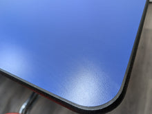 Load image into Gallery viewer, 12ft Cafeteria Lunch Table w/ Stool Seat, Blue Top, Red Seat, Adult Size (RF)
