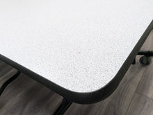 Load image into Gallery viewer, 12ft Cafeteria Lunch Table w/ Stool Seat, Gray Top, Blue Seat, Adult Size (RF)
