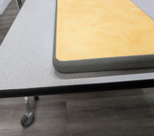 Load image into Gallery viewer, 12ft Cafeteria Lunch Table w/ Foldable Gray Top, Yellow Bench Seat, Adult Size (RF)
