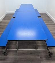 Load image into Gallery viewer, 12ft Cafeteria Lunch Table w/ Bench Seat, Blue, Adult Size (RF)
