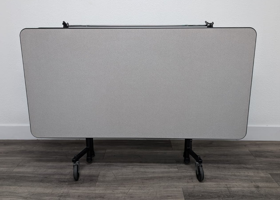 60 inch x 61 inch Rectangle Cafeteria Lunch Folding Table, Gray Top, Adult Size (RF)