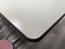 Load image into Gallery viewer, 12ft Cafeteria Lunch Table w/ 16 Stool Seat, Dark Sage Top, Burgundy Seat, Preschool Size (RF)
