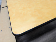 Load image into Gallery viewer, 8FT CAFETERIA LUNCH TABLE W/ FOLDABLE BENCH SEAT, YELLOW TOP, BEIGE BENCH, ELEMENTARY SIZE (RF)
