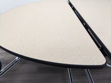 Load image into Gallery viewer, 60in Round Cafeteria Lunch Table w/ 8 Stool Seat, Beige Top, Blue Seat, Adult Size (RF)
