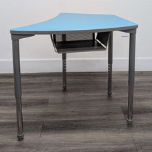 Load image into Gallery viewer, Artco Bell Kite Student Desk, Adjustable, Royal Blue and Sky Blue Top, w/ Metal Gray Book Box (RF)
