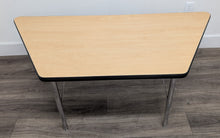 Load image into Gallery viewer, 58" x 26" Trapezoid Activity Table, Adjustable Legs, Maple Top (RF)
