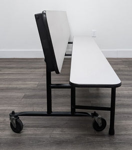 8ft Mobile Convertible Bench Table, Gray, Adult Size (RF)