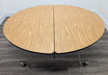 Load image into Gallery viewer, 60 inch Round Cafeteria Lunch Folding Table, Wood Grain Top, Adult Size (RF)
