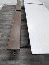 Load image into Gallery viewer, 12ft Cafeteria Lunch Table w/ Wood Grain Bench Seat, Gray Top, Adult Size (RF)
