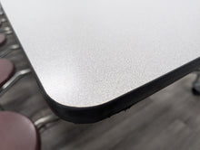 Load image into Gallery viewer, 12ft Cafeteria Lunch Table w/ 16 Stool Seat, Gray Top, Burgundy Seat, Elementary Size (RF)
