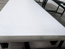 Load image into Gallery viewer, 10FT CAFETERIA LUNCH TABLE W/ BENCH SEAT, BLUE TOP, WHITE BENCH, PRE SCHOOL SIZE (RF)
