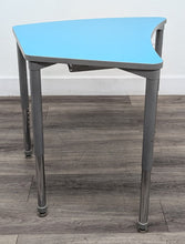 Load image into Gallery viewer, Artco Bell Kite Student Desk, Adjustable, Royal Blue and Sky Blue Top, w/ Metal Gray Book Box (RF)
