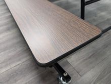 Load image into Gallery viewer, 12ft Cafeteria Lunch Table w/ Wood Grain Bench Seat, Gray Top, Adult Size (RF)
