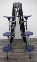 Load image into Gallery viewer, 10ft Cafeteria Lunch Table w/ 12 Stool Seat, Gray Top, Navy Blue Seat, Adult Size (RF)
