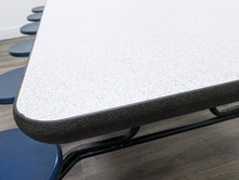 Load image into Gallery viewer, 10ft Cafeteria Lunch Table w/ Stool Seat, Gray Top, Navy Blue Seat, Elementary Size (RF)
