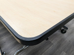 12ft Cafeteria Lunch Table w/ Double Bench Seat, Maple Top, Maple Seat, Adult Size (RF)