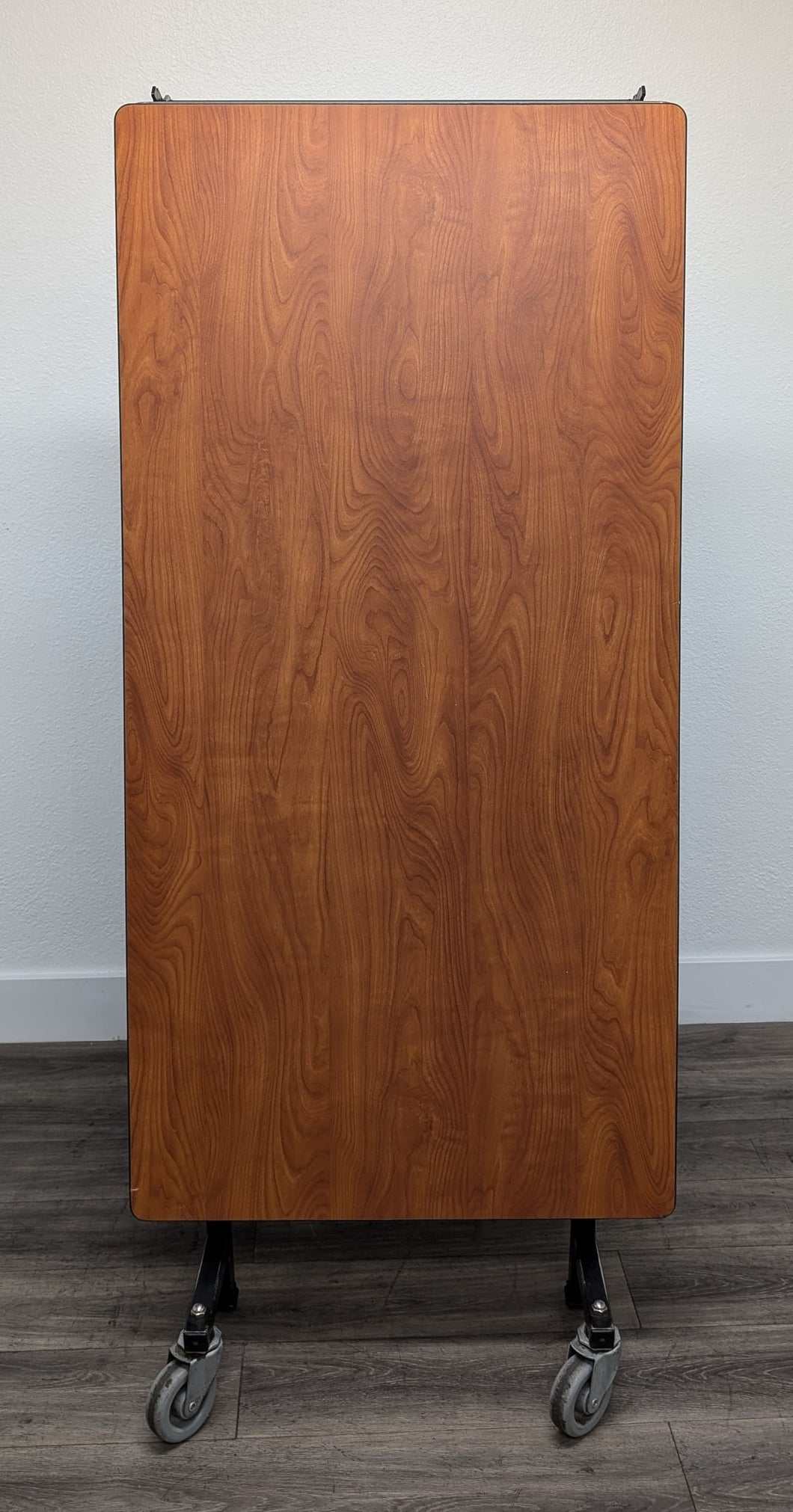 10ft Rectangle Cafeteria Lunch Folding Table, Wood Grain Cherry Top, Adult Size (RF)