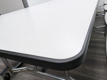 Load image into Gallery viewer, 12ft Cafeteria Lunch Table w/ Double Bench Seat, White Top, White Seat, Adult Size (RF)
