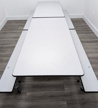 Load image into Gallery viewer, 12ft Cafeteria Lunch Table w/ Foldable Bench Seat, Gray Color, Elementary Size (RF)
