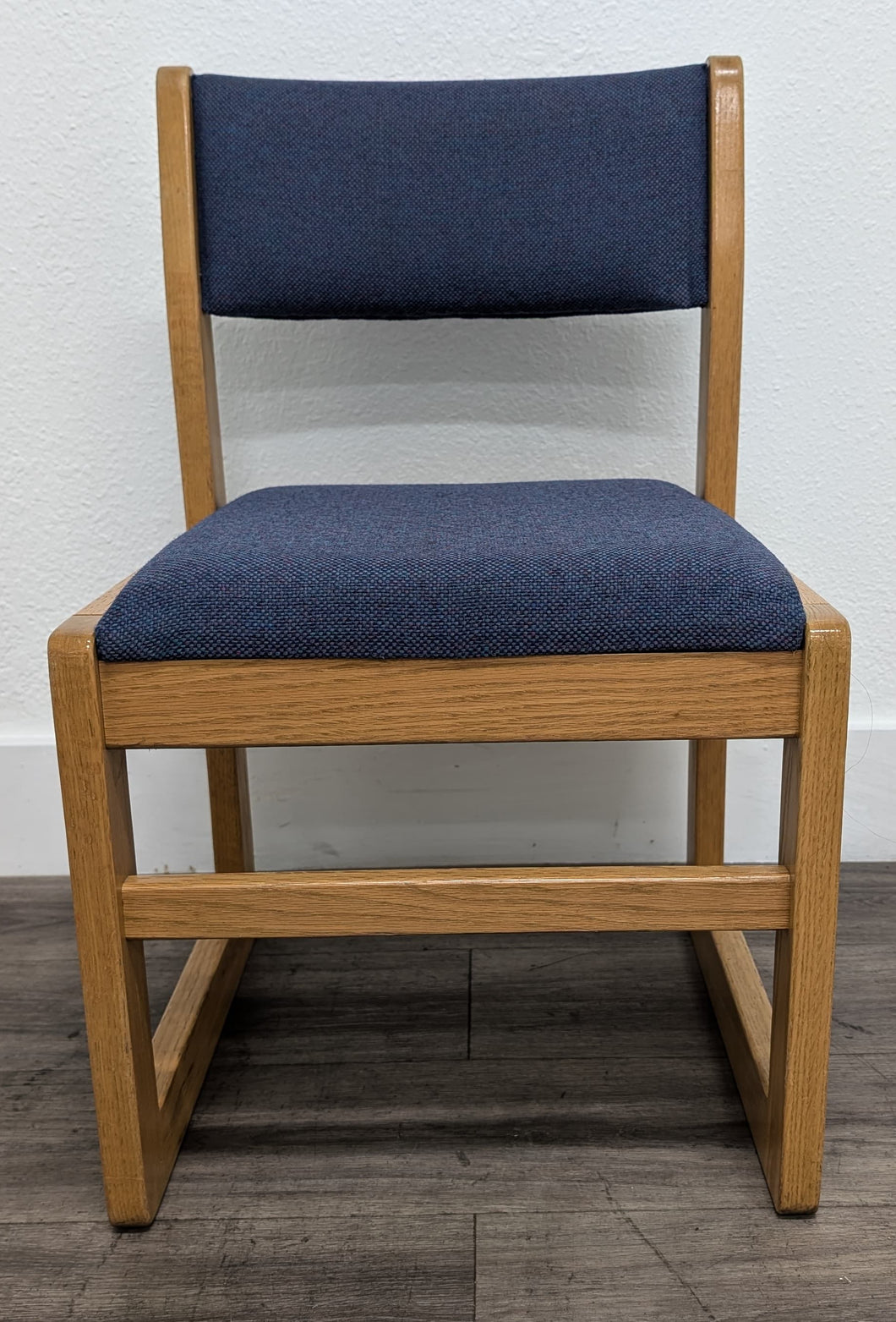 16 inch Wooden Student Chair, Navy Blue Seat (RF)