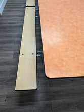 Load image into Gallery viewer, 12FT CAFETERIA LUNCH TABLE W/ FOLDABLE BENCH SEAT, ORANGE TOP, MAPLE BENCH, WHEELCHAIR &amp; ADULT SIZE (RF)
