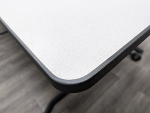 Wheelchair 12ft Cafeteria Lunch Table w/ Gray Bench Seat, GrayTop, Adult Size (RF)