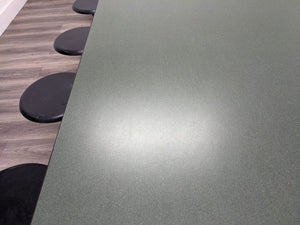 10ft Cafeteria Lunch Table w/ 12 Stool Seat, Hunter Green Top, Black Seat, Adult Size (RF)