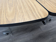 Load image into Gallery viewer, 60 inch Round Cafeteria Lunch Folding Table, Wood Grain Top, Adult Size (RF)
