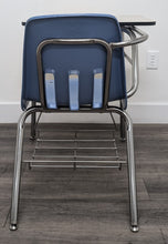 Load image into Gallery viewer, Virco 9400BR Combo Desk, Light Blue Seat, Gray Wood Grain Laminate Top, With Basket (RF)
