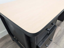 Load image into Gallery viewer, Teacher Desk - 30&quot;D x 60&quot;W, w/ Double Tier Cabinets, On Casters, Maple Top (RF)
