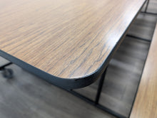 Load image into Gallery viewer, 10ft Cafeteria Lunch Table w/ Bench Seat, Oak Wood Grain, Adult Size (RF)
